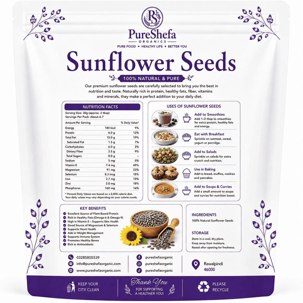 Sunflower Seeds – 100% Organic, Natural & Premium Quality | Buy Online in Pakistan