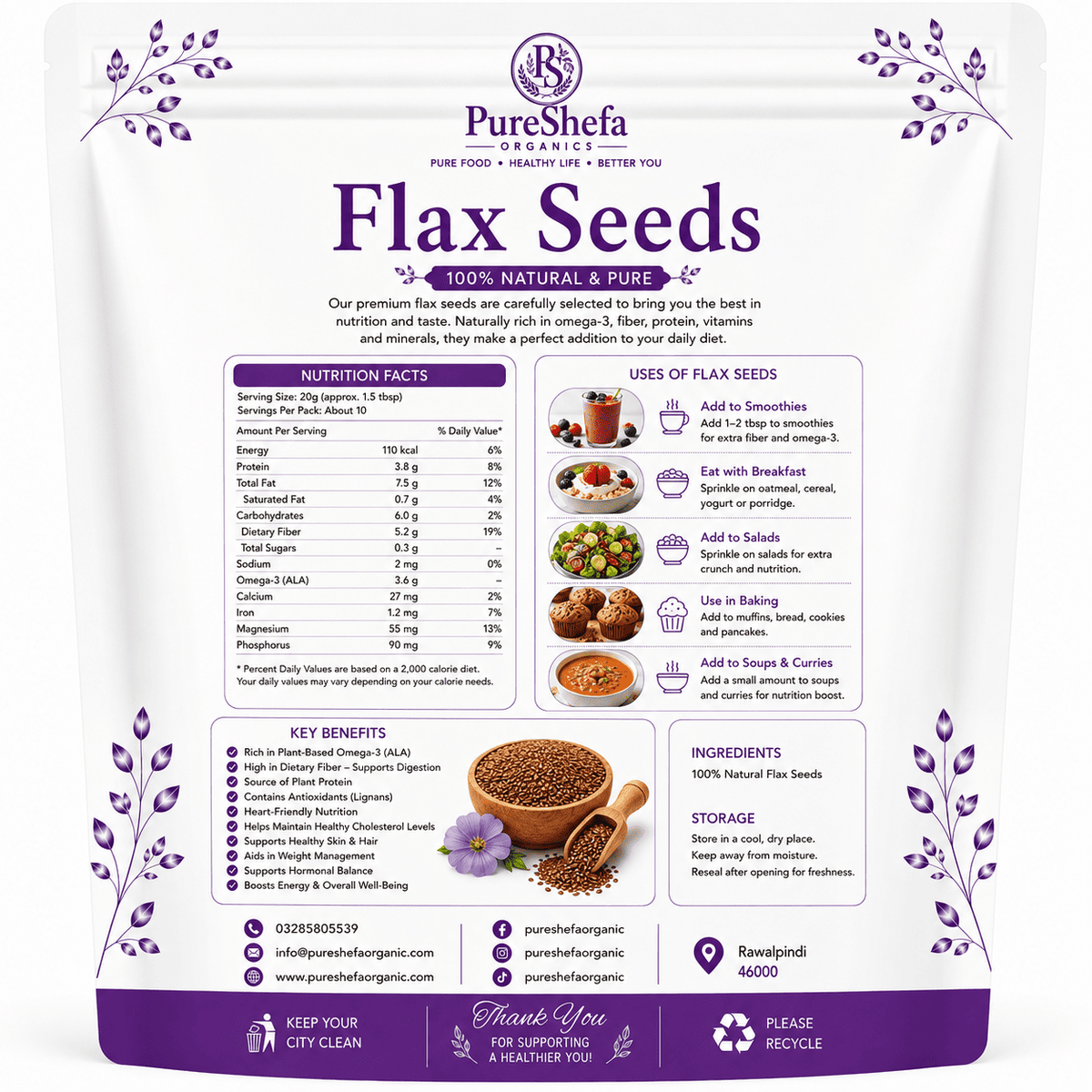 Flax Seeds – 100% Organic, Natural & Premium Quality | Buy Online in Pakistan