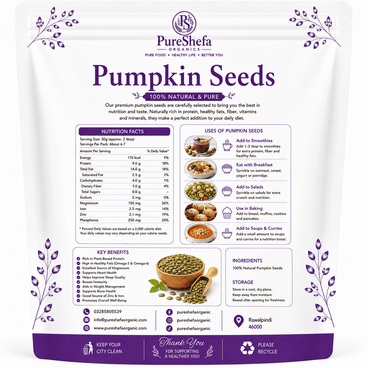 Pumpkin Seeds – 100% Organic, Natural & Premium Quality | Buy Online in Pakistan