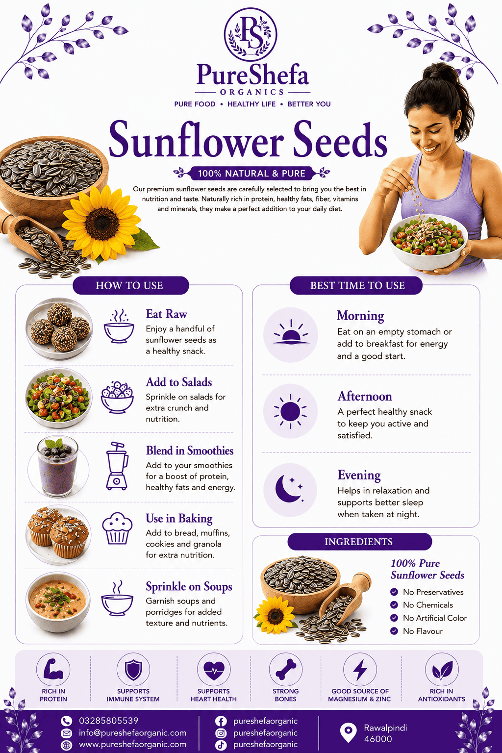 Sunflower Seeds – 100% Organic, Natural & Premium Quality | Buy Online in Pakistan